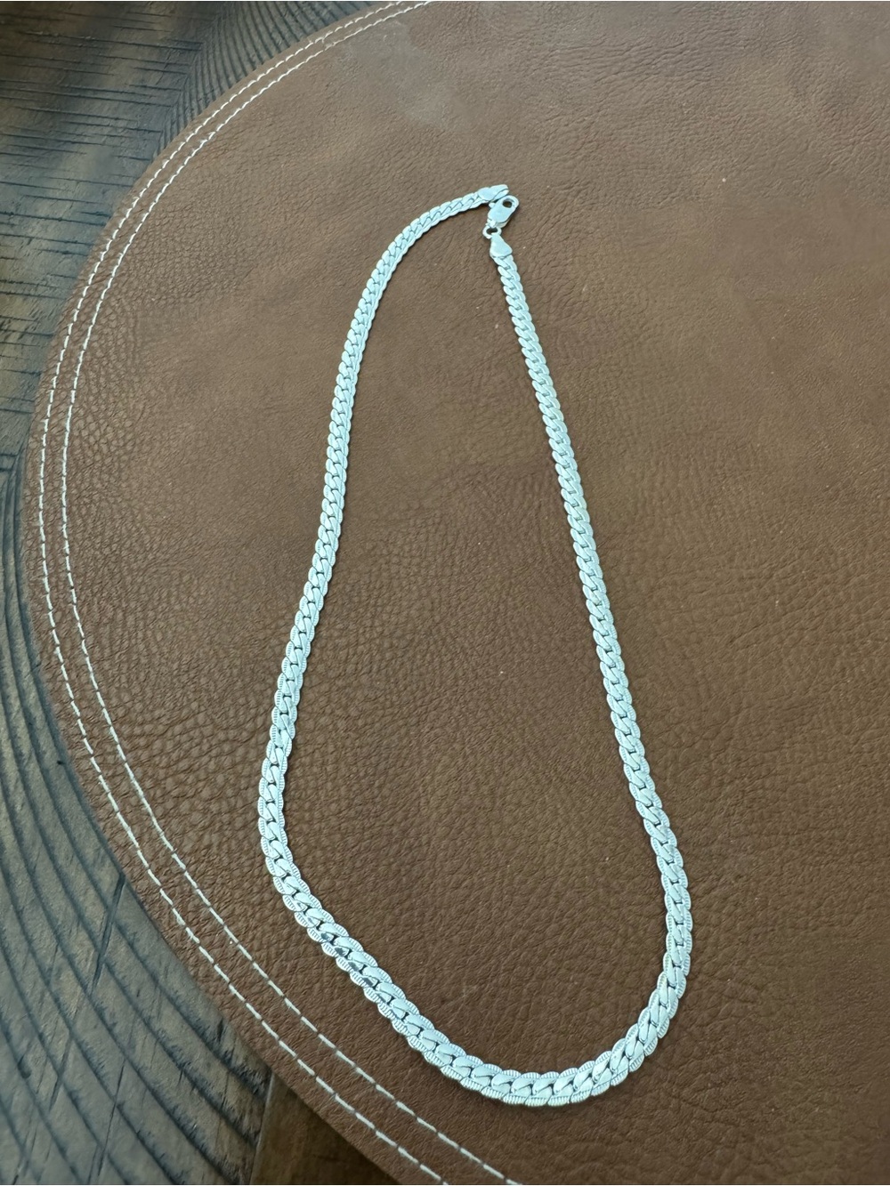 Sterling Silver Herringbone Necklace - Classic Silver Chain
